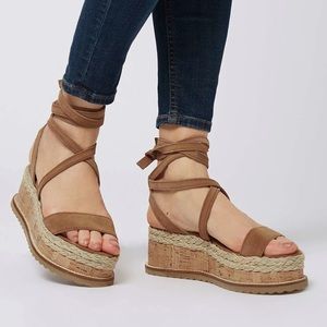 Topshop wave espadrille wedge wrap platform sandal
